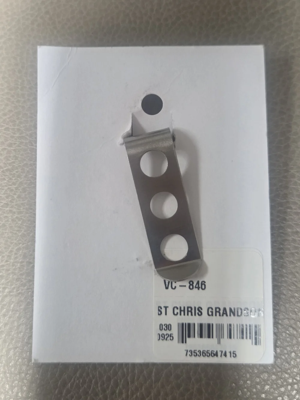 Pewter Visor Clip - Silver 'Grandson Please Drive Safely' Bin X